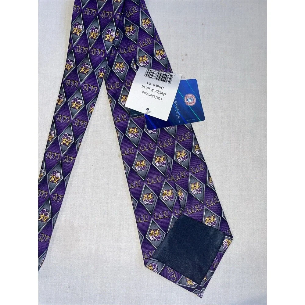 Eagle Neckwear L.S.U. Tigers Men’s Dress Tie Sz 55” Purple Diamond Business